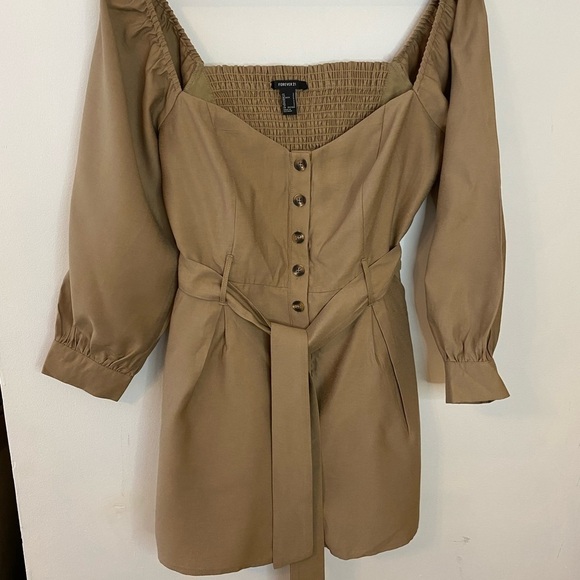 Forever21 Khaki Safari Style Shorts Romper - Picture 2 of 14